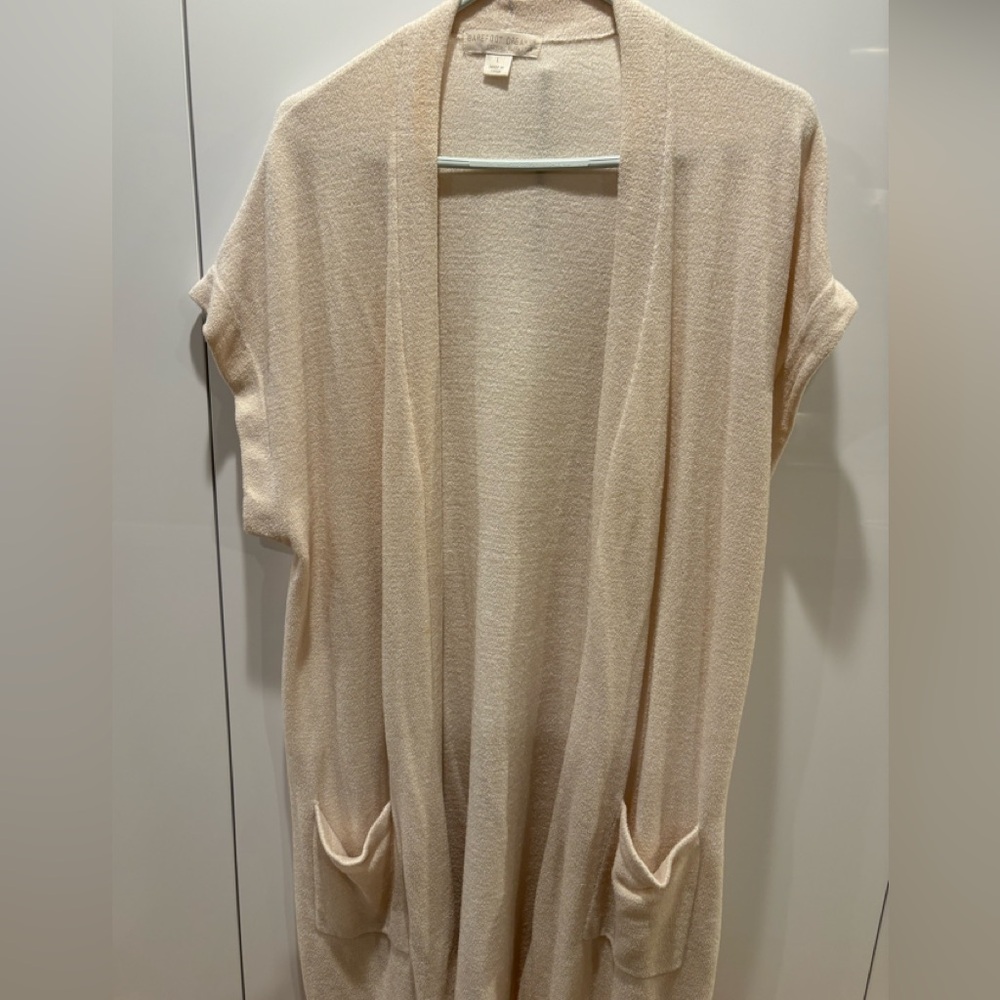 Barefoot Dreams CozyChic Ultra Lite long Cardigan in Cream

excellent condition
